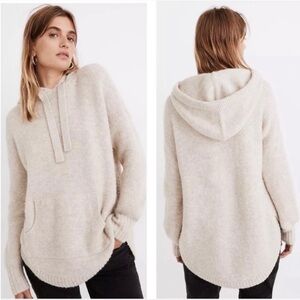 Madewell Wilmington Hoodie Sweater Wool Blend Cozy Cream Sweater Small Warm